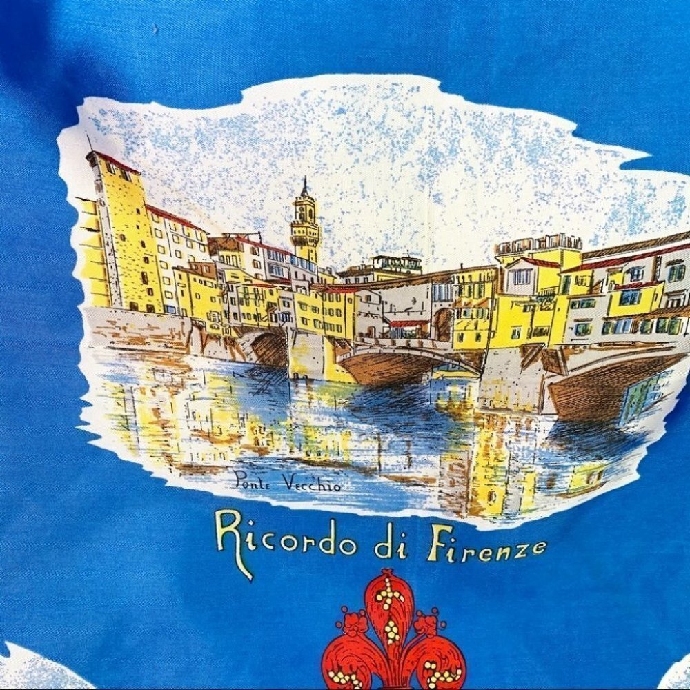Ricardo Di Firenze blue square women summer spring  scarf - Picture 11 of 16